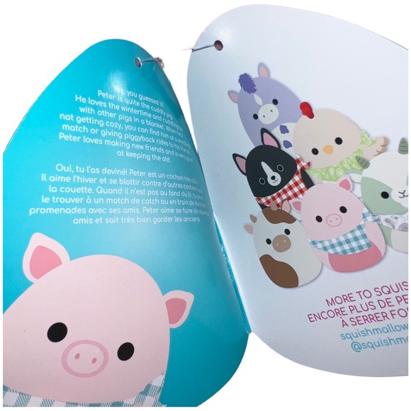 NEW Squishmallows Peter the Cuddly Pig 16” Spring Edition w/ Bandana HTF this Sz - Picture 7 of 8